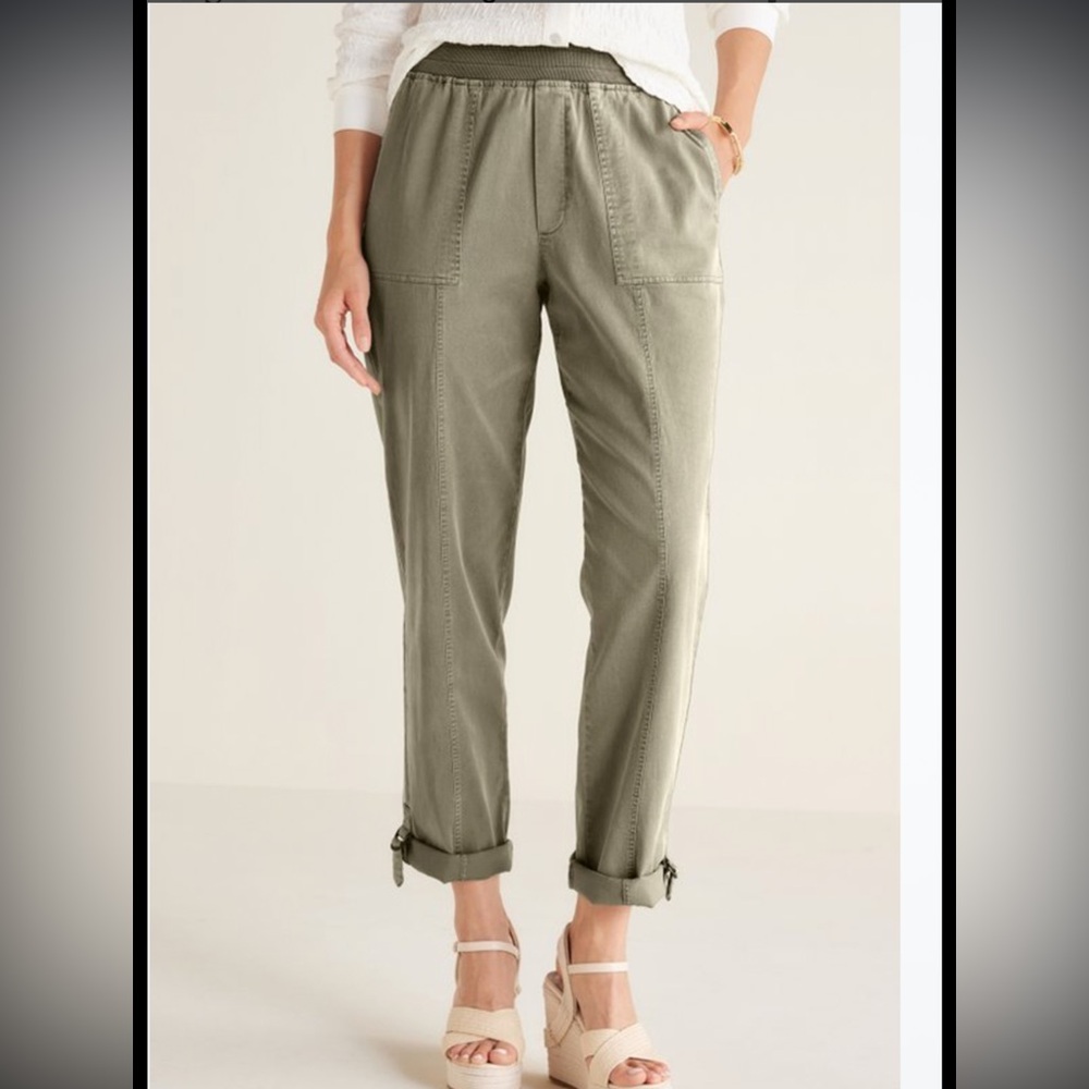 Soft Surroundings  Sage Green Trousers with waistband Size L